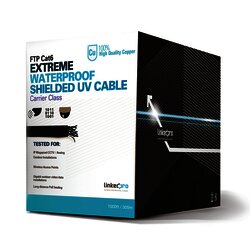 Bobina de cable 305 Metros Cat6+ CALIBRE 23, Climas EXTREMOS, Color negro, sin blindar, para intemperie.