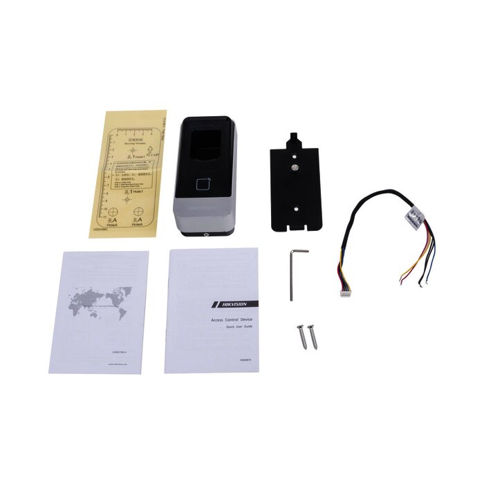 Lector esclavo IP65 / Huella Digital / Lector de Tarjetas de Proximidad / RS-485 / Interior y Exterior / Requiere Panel de Control de Acceso DS-K2604,02,01