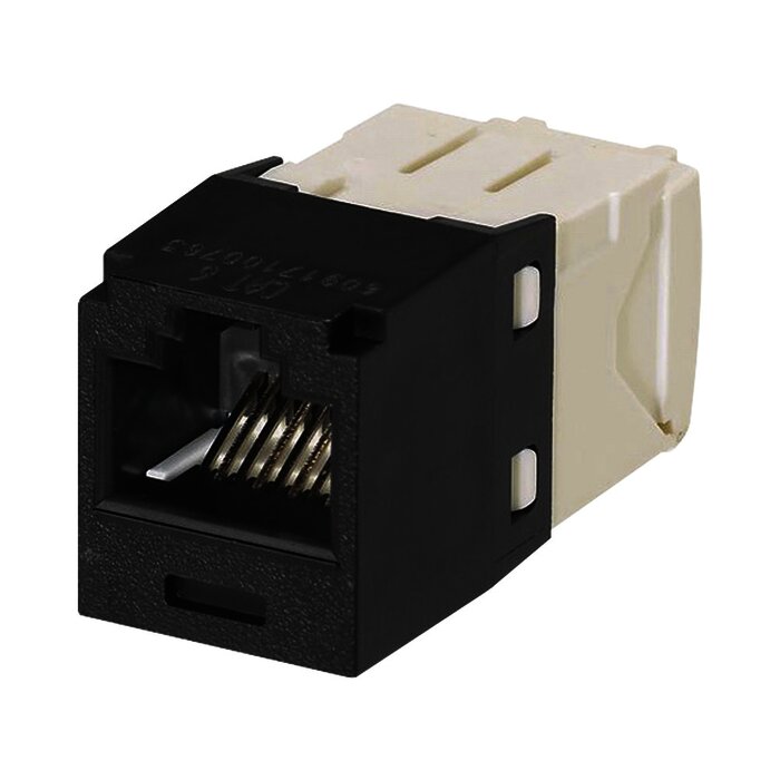 Conector Jack RJ45 Estilo TG, Mini-Com, Categoría 6, de 8 posiciones y 8 cables, Color Negro