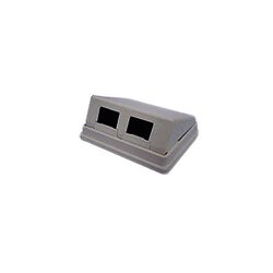 Caja de pared angulada incluye 2 jacks UTP cat5e Keystone