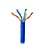 Cable par trenzado nivel 5 (CAT 5e), CMR, de color azul, de 4 pares de conductores sólidos de cobre AWG 24.para aplicaciones de CCTV/Redes de datos/IP Megapixel/Control RS485.