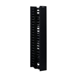 Organizador Vertical Doble NetRunner, para Rack Abierto de 45 Unidades, 125 mm de Ancho, Color Negro