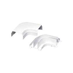 Curva de radio controlado, para uso con canaleta T45, Material PVC Rígido, Color Blanco Mate