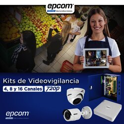 KIT TurboHD 720p / DVR 8 Ch / 4 Cámaras Bullet ( exterior 3.6 mm ) / 4 Cámaras Eyeball (interior 3.6mm ) / Transceptores / Conectores / Fuente de Poder Profesional