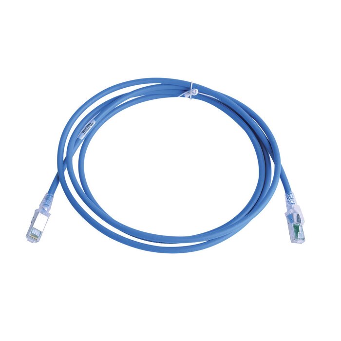 Patch Cord Z-MAX Cat6A S/FTP, CM/LS0H, 7ft, Color Azul, Versión Bulk (Sin Empaque Individual)