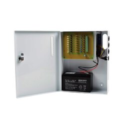 Fuente de Poder 12-15 Vcd 8 A / 8 salidas / compatible con batería de respaldo / Voltaje de entrada : 96-264 Vca