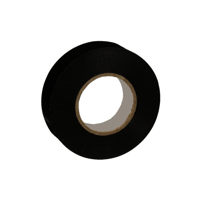 Cinta Eléctrica para Aislar, de PVC, Uso General, Grosor de 0.18mm (7 mil), Ancho de 19mm, y 18m de Largo, Color Negro