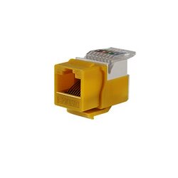 Módulo Jack Keystone Cat5e sin Herramienta (toolless) para faceplate - Color Amarillo