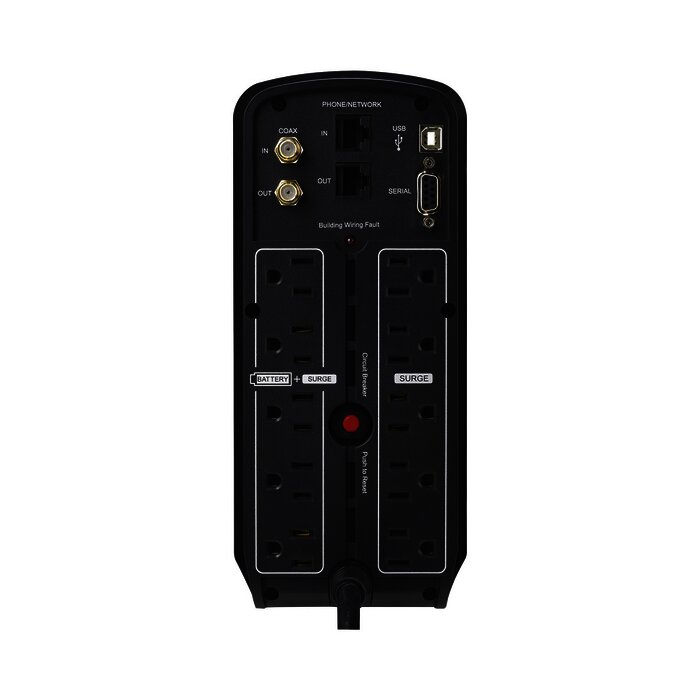 UPS de 850 VA/510 W, Topología Línea Interactiva, Entrada 120 Vca NEMA 5-15P, Onda Senoidal Pura, Tipo Torre, Con 10 Tomas NEMA 5-15R