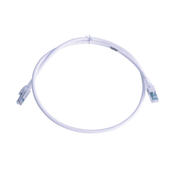 Patch Cord Z-MAX Cat6A S/FTP, CM/LS0H, 3ft, Color Blanco, Versión Bulk (Sin Empaque Individual)