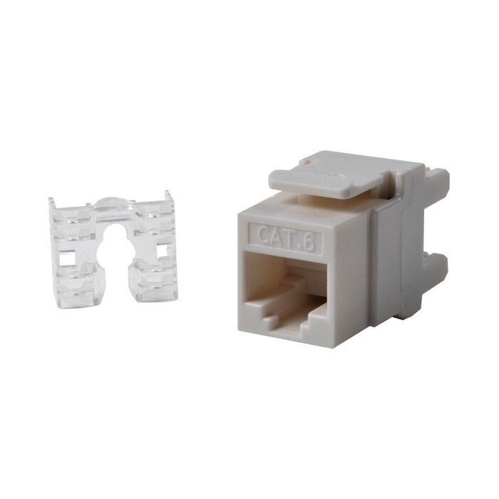 Módulo Jack Keystone Cat6 con terminación 110 (Punchdown) ángulo 180 º Color Blanco