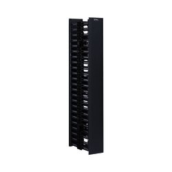 Organizador Vertical Doble NetRunner, de 22.5 UR, 125 mm de Ancho, Color Negro