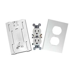 Contacto eléctrico doble, soporte y tapa color blanco de PVC auto extinguible, para canaleta TEK100 (5591-10200)