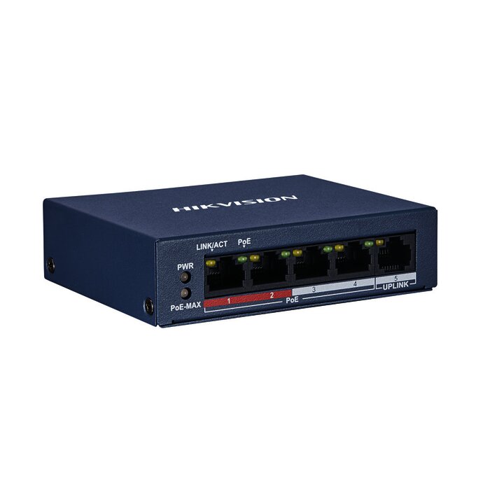 Switch PoE / 250 Metros PoE Larga Distancia / 4 Puertos 100 Mbps 802.3 af (15.4 W) + 1 Puerto Uplink 100 Mbps