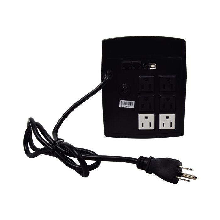 UPS de 1500VA/900W / Topología Línea Interactiva / Entrada y Salida 120 Vca / Regulador de Voltaje AVR 80-150 Vca / Clavija NEMA 5-15P / 6 Tomas NEMA 5-15R