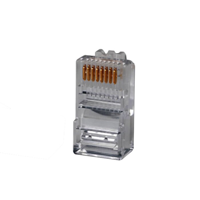 Plug RJ45 Cat5e, Para Cable UTP Calibre 22 a 26 AWG, Chapado en Oro de 50 micras