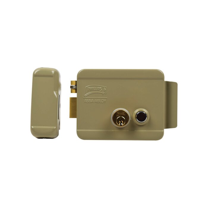 Cerradura Eléctrica / Incluye Llave /Con Botón integrado / Izquierda / Exterior