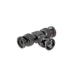 Adaptador de Triple BNC macho para uso en sistemas de CCTV con cables RG-6 / RG-59, Niquel / Oro /Polipropileno.