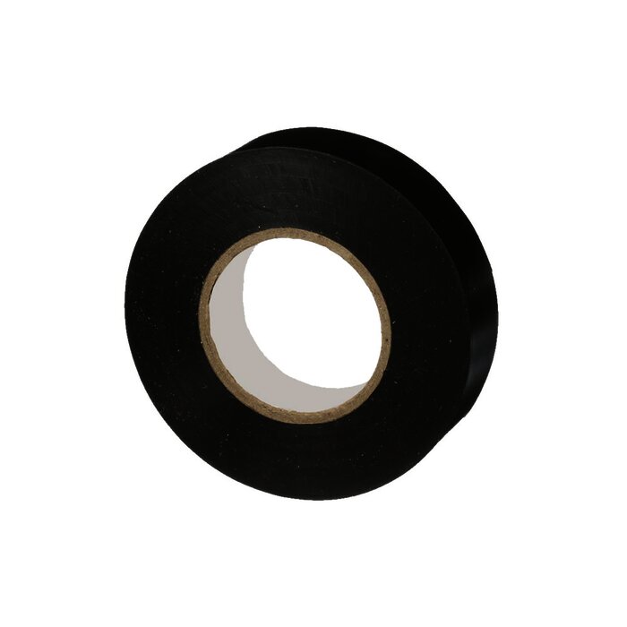 Cinta Eléctrica para Aislar, de PVC, Uso General, Grosor de 0.18mm (7 mil), Ancho de 19mm, y 18m de Largo, Color Negro