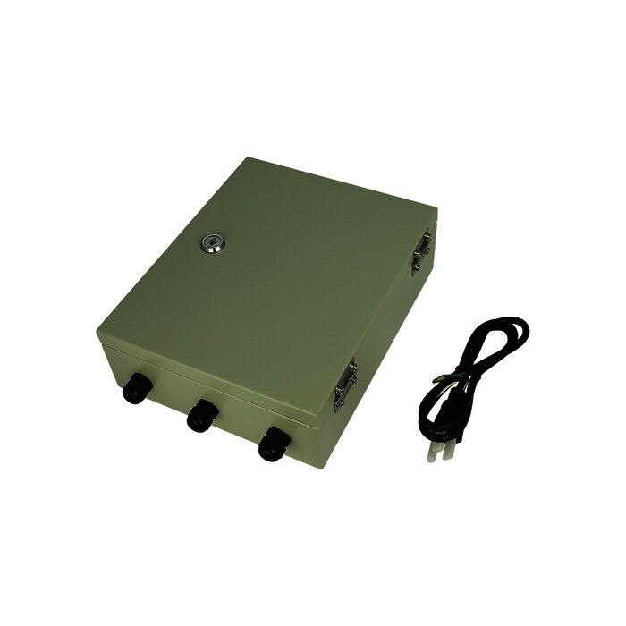 Fuente de poder profesional para Domos PTZ de 24 Vca@ 7A, para exterior; voltaje de entrada de 127 Vca.