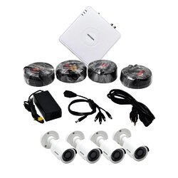 KIT TurboHD 1080p / Hik-Connect / DVR 8 Canales / 4 Cámaras Bala / Cables / Fuente de Poder Profesional