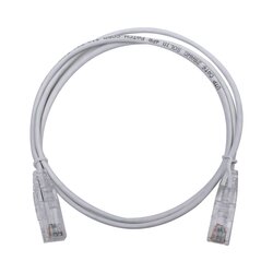 Cable de Parcheo Slim UTP Cat6 - 1 metro, Blanco, Diámetro Reducido (28 AWG)