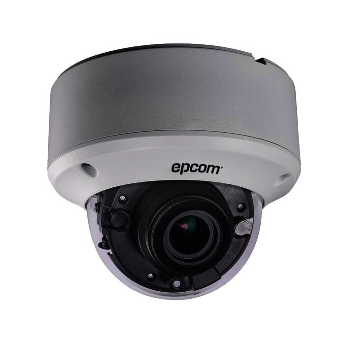 Domo TURBOHD 5 Megapixel / Lente Mot. 2.7 a 13.5 mm / 40 mts IR EXIR / dWDR / IK10 / 4 Tecnologías (TVI / AHD / CVI / CVBS) / IP67
