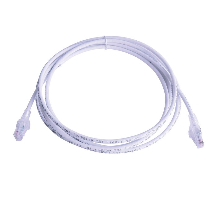 Patch Cord MC6 Modular Cat6 UTP, CM/LS0H, 10ft, Color Blanco, Versión Bulk (Sin Empaque Individual)