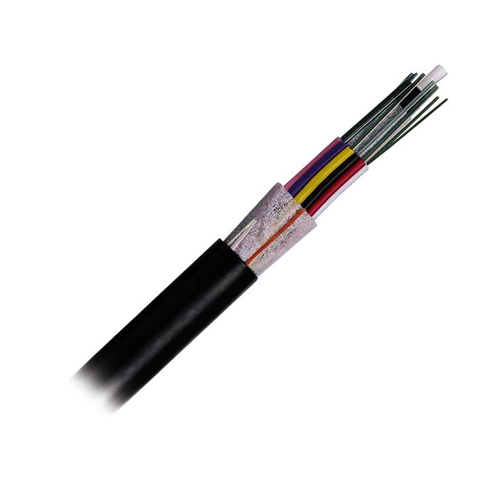 Cable de Fibra Óptica de 12 hilos, OSP (Planta Externa), No Armada (Dielectrica), 250um, Monomodo OS2, Precio Por Metro