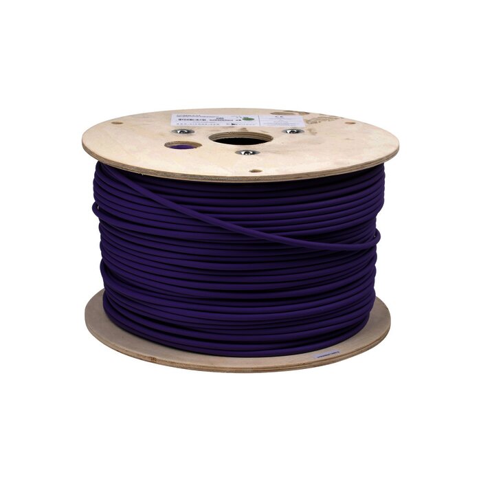 Bobina de Cable Blindado F/UTP de 4 Pares, Z-MAX, Cat6A, Soporte de Aplicaciones 10GBase-T, LS0H (Libre de Gases Toxicos), Color Violeta, 305m