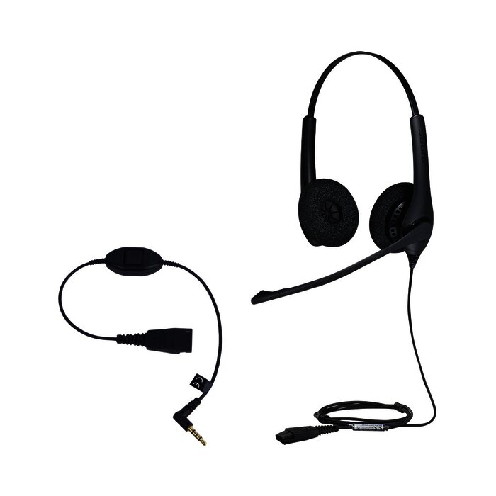 KIT, Diadema con cancelación de ruido, con accesorio para conexiones 3.5mm Incluye modelos BIZ-1500-DUO-QD y MOBILE-QD-35MM-S﻿