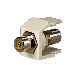 Conector RCA Keystone, con Conector de Paso RCA Amarillo, Módulo Blanco Mate
