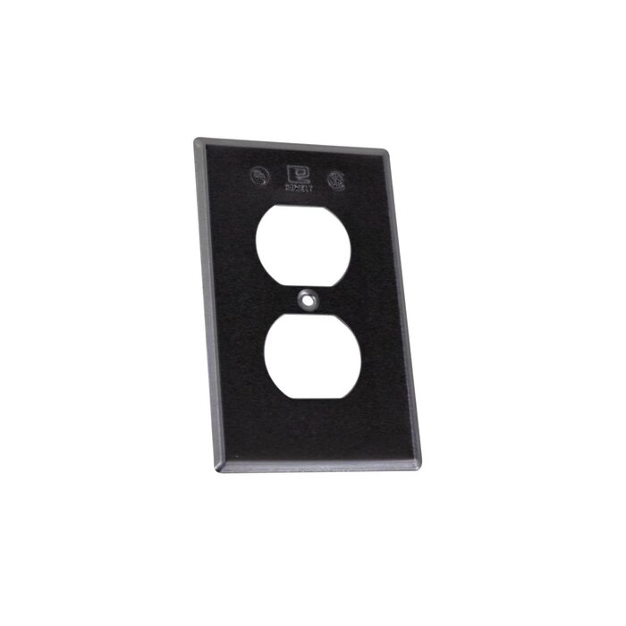 Tapa rectangular para contacto dúplex de aluminio tipo RR a prueba de intemperie.