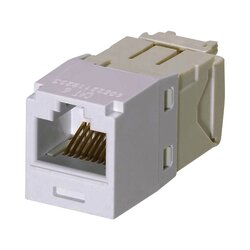 Conector Jack RJ45 Estilo TG, Mini-Com, Categoría 6, de 8 posiciones y 8 cables, Color Blanco