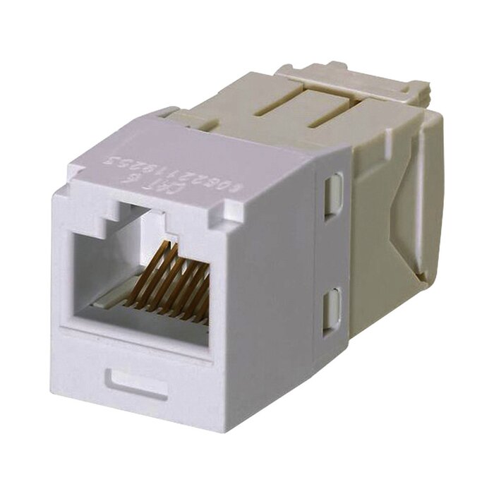 Conector Jack RJ45 Estilo TG, Mini-Com, Categoría 6, de 8 posiciones y 8 cables, Color Blanco