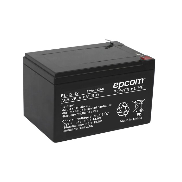 Batería con Tecnología AGM/VRLA, 12 Vcd, 12Ah.