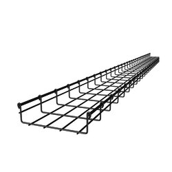 Charola tipo malla 66/200mm con acabado Electro Zinc, hasta 210 cables UTP Cat6, tramo 3 m