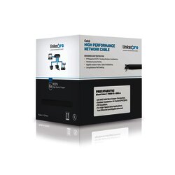 Bobina de cable de 305 Metros Cat6+ CALIBRE 23 Exterior Blindado tipo FTP para CLIMAS EXTREMOS, UL, color Negro,