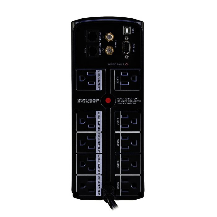 UPS de 1350 VA/815 W, Topología Línea Interactiva, Entrada 120 Vca NEMA 5-15P, Tipo Mini Torre, Con 10 Tomas NEMA 5-15R