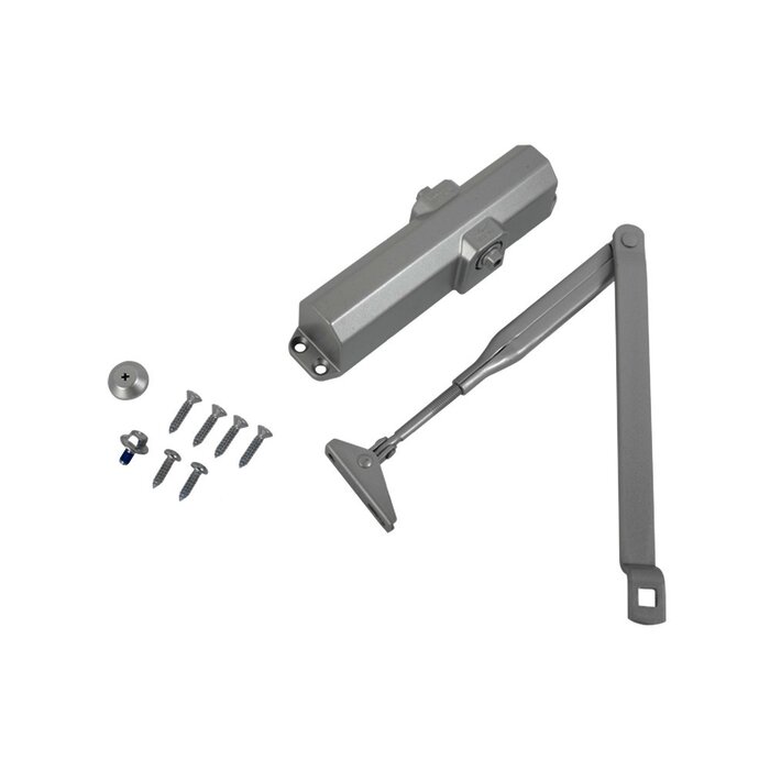 Cierrapuertas Fuerza 4/ Para puertas de hasta 1100 mm de Ancho/ Color Plata /Certificación UL