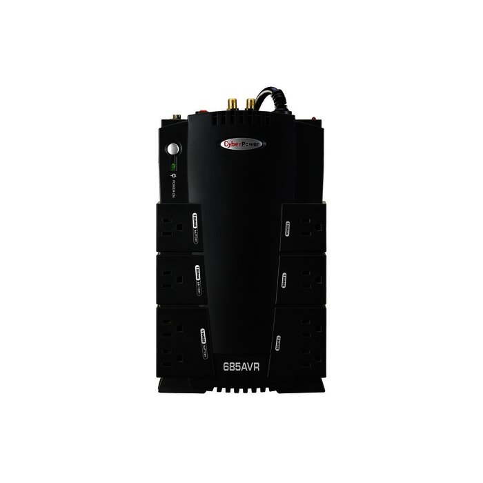 UPS de 685 VA/390 W, Topología Línea Interactiva, Entrada 120 Vca NEMA 5-15P, Tipo Gabinete Compacto, Con 8 Tomas NEMA 5-15R