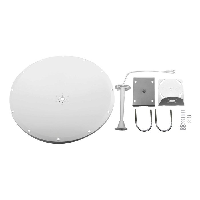 Antena Parabólica de Frecuencia Extendida, 4.8 - 6.5 GHz, 28 dBi, Conectores SMA-Macho Inverso