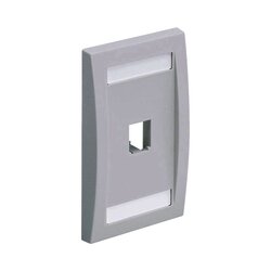 Placa de Pared Vertical Ejecutiva, Salida Para 1 Puerto Mini-Com, Con Espacios Para Etiquetas, Color Blanco