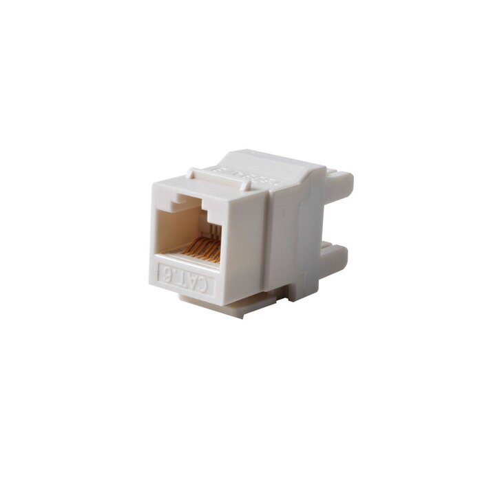 Módulo Jack Keystone Cat6 con terminación 110 (Punchdown) ángulo 180 º Color Blanco