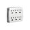 Multicontacto para pared con 6 contactos color blanco,125 V /15 A