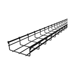 Charola tipo malla 66/150 mm, con acabado Electro Zinc, hasta 157 cables Cat6, tramo 3 m