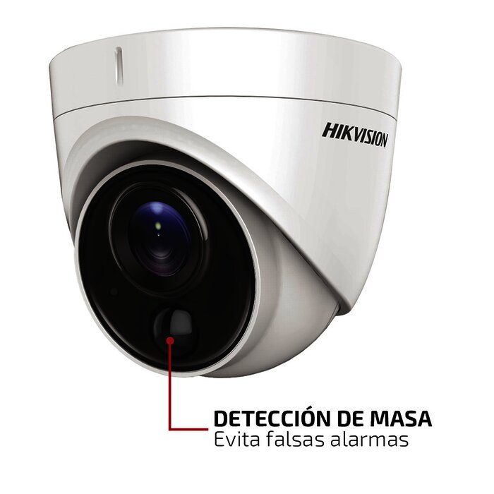 Cámara Turret FLASH TURBOHD(LED Blancos Intermitentes) / PIR (EVITA Falsas Alarmas) / 2 Megapixel / 20 mts IR EXIR / Exterior / Lente 2.8 mm