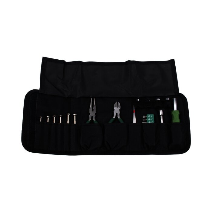Juego de Herramientas en Estuche Portatil (Desarmadores Finos + Pinzas + Puntas + Maneral).