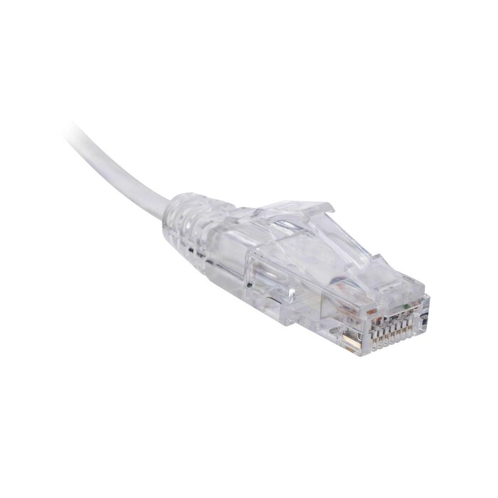 Cable de Parcheo Slim UTP Cat6 - 30 cm Blanco, Diámetro Reducido (28 AWG)