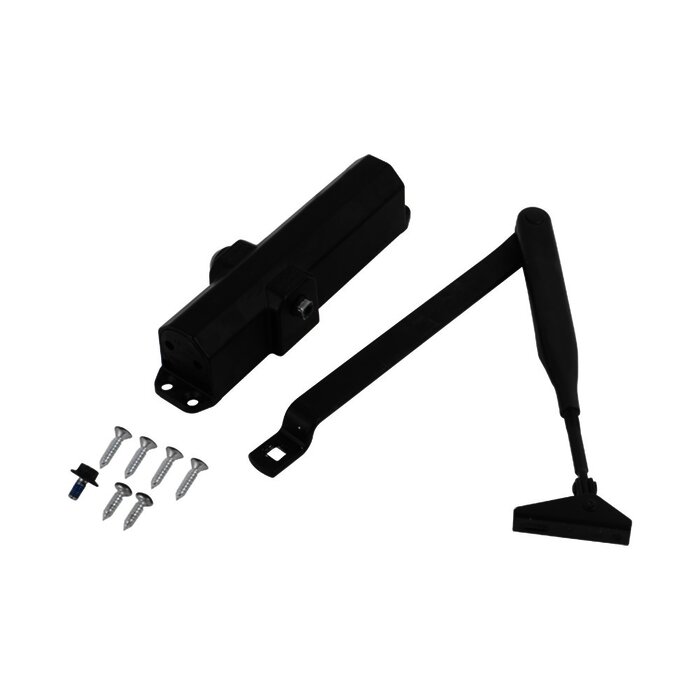 Cierrapuertas Fuerza 4/ Para puertas de hasta 1100 mm de Ancho/ Color Negro /Certificación UL